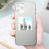 Washington Monument en WWII-herdenkingsmonument in Sticker (Telefoon)