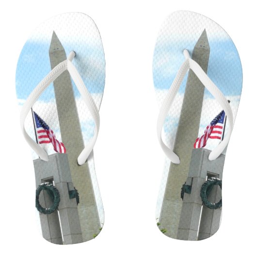 Washington Monument en WWII-herdenkingsmonument in Teenslippers (Voetbed)
