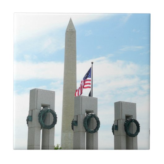 Washington Monument en WWII-herdenkingsmonument in Tegeltje (Voorkant)