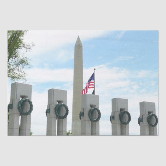 Washington Monument en WWII-herdenkingsmonument in Tissuepapier (Voorkant)