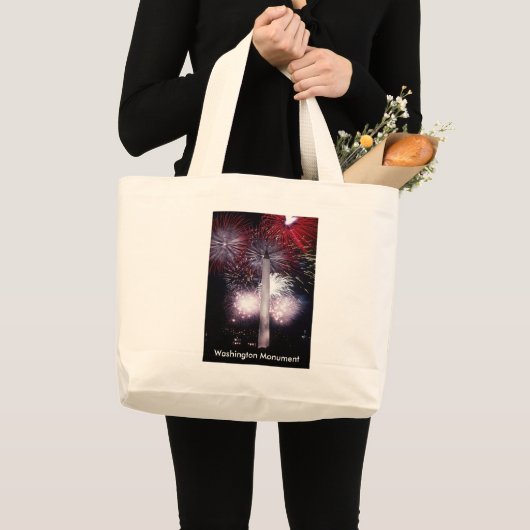 Washington Monument Fireworks Grote Tote Bag (Voorkant (product))