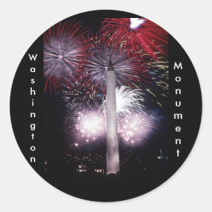 Washington Monument Fireworks Ronde Sticker