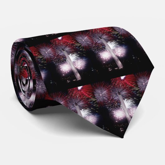 Washington Monument Fireworks Stropdas (Opgerold)