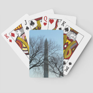 Washington Monument in de Winter I Landschap Pokerkaarten