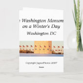 Washington Monument in de winter Kaart (Achterkant)