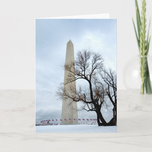 Washington Monument in de winter Kaart (Voorkant)