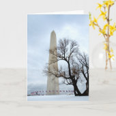 Washington Monument in de winter Kaart (Gele Bloem)