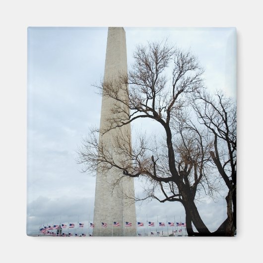 Washington Monument in de winter Magneet (Voorkant)