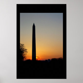 Washington Monument in Dusk Poster