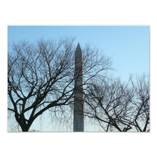 Washington Monument in Winter I Landschap Foto Afdruk (Voorkant)