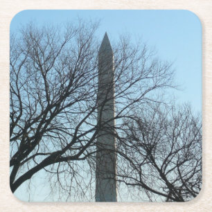 Washington Monument in Winter I Landschap Kartonnen Onderzetters