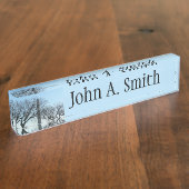 Washington Monument in Winter I Landschap Naambordje (Zijkant)