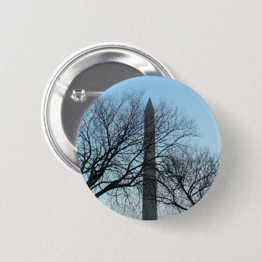 Washington Monument in Winter I Landschap Ronde Button 5,7 Cm (Voorkant /achterkant)