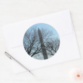 Washington Monument in Winter I Landschap Ronde Sticker (Envelop)