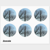 Washington Monument in Winter I Landschap Ronde Sticker (Vel)