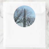 Washington Monument in Winter I Landschap Ronde Sticker (Tas)