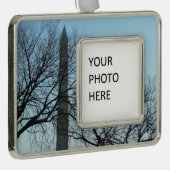 Washington Monument in Winter I Landschap Verzilverd Omlijst Ornament (Rechts)