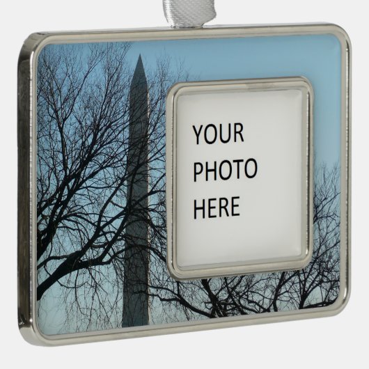 Washington Monument in Winter I Landschap Verzilverd Omlijst Ornament (Rechts)