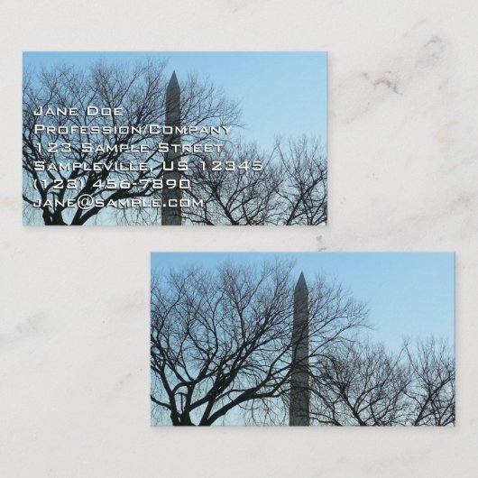 Washington Monument in Winter I Landschap Visitekaartje (Voorkant / Achterkant)
