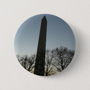 Washington Monument in Winter II Landschap Ronde Button 5,7 Cm