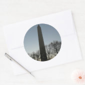 Washington Monument in Winter II Landschap Ronde Sticker (Envelop)