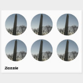 Washington Monument in Winter II Landschap Ronde Sticker (Vel)