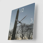 Washington Monument in Winter II Landschap Vierkante Klok (Hoek)