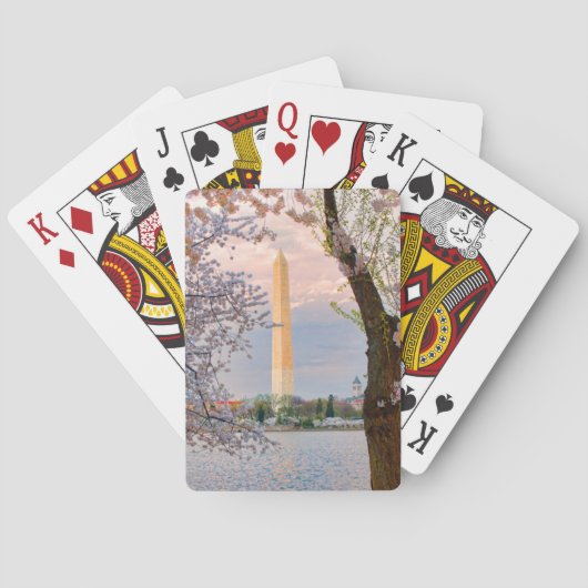 Washington Monument met Kersenbloesem Pokerkaarten (Achterkant)
