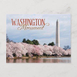 Washington Monument met kersenbloesems Briefkaart