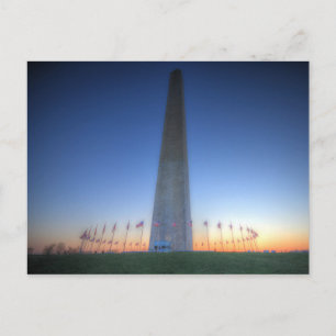 Washington Monument met Oranje soonsondergang Briefkaart