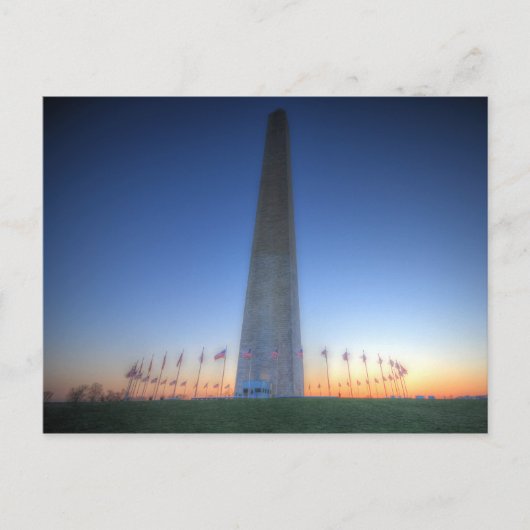 Washington Monument met Oranje soonsondergang Briefkaart (Voorkant)