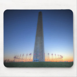 Washington Monument met Oranje soonsondergang Muismat