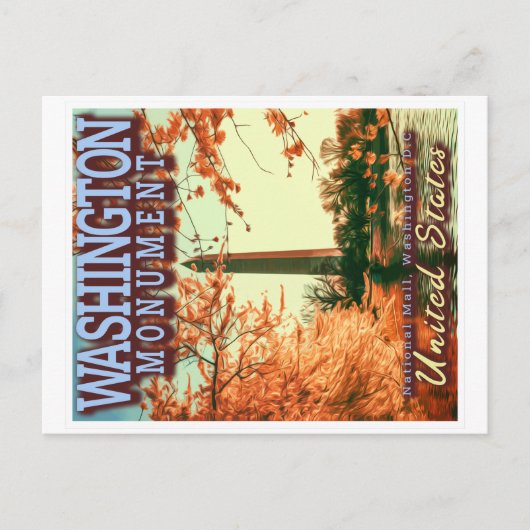 WASHINGTON MONUMENT - NATIONAL MALL WASHINGTON DC BRIEFKAART (Voorkant)