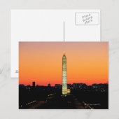 Washington Monument onder herstel op Sunset Briefkaart (Voorkant / Achterkant)