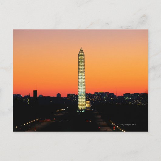 Washington Monument onder herstel op Sunset Briefkaart (Voorkant)