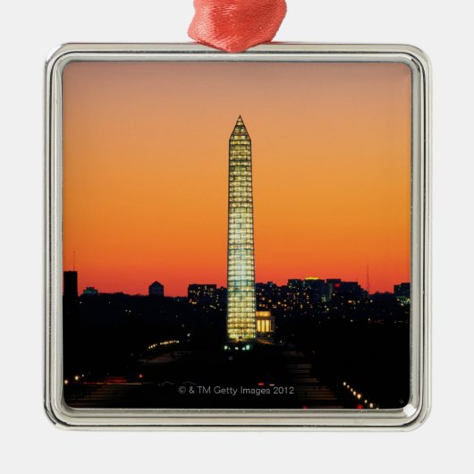 Washington Monument onder herstel op Sunset Metalen Ornament (Voorkant)