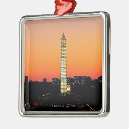 Washington Monument onder herstel op Sunset Metalen Ornament (Links)