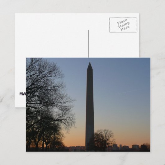 Washington Monument op Sunset Briefkaart (Voorkant / Achterkant)