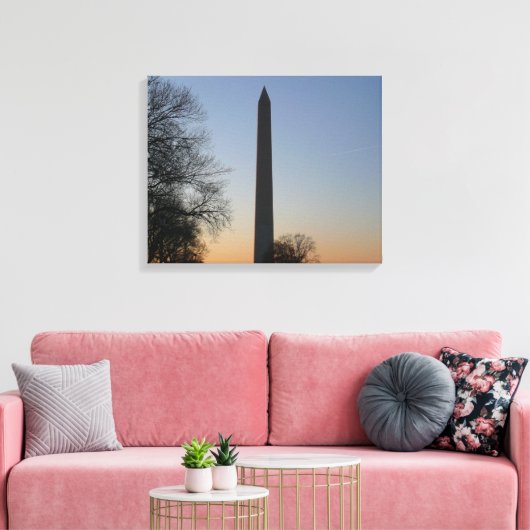 Washington Monument op Sunset Canvas Afdruk (Insitu (Woonkamer))