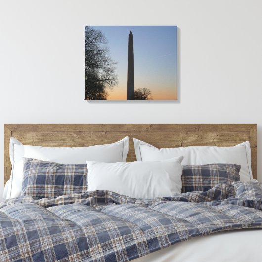 Washington Monument op Sunset Canvas Afdruk (Insitu (Slaapkamer))