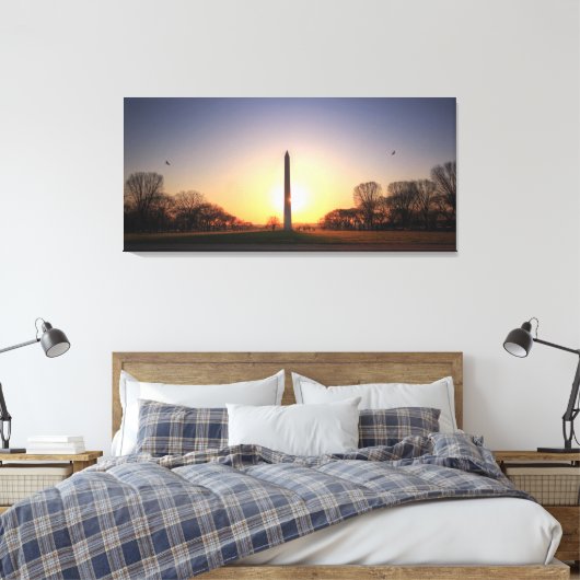 Washington Monument op Sunset Canvas Afdruk (Insitu (Slaapkamer))
