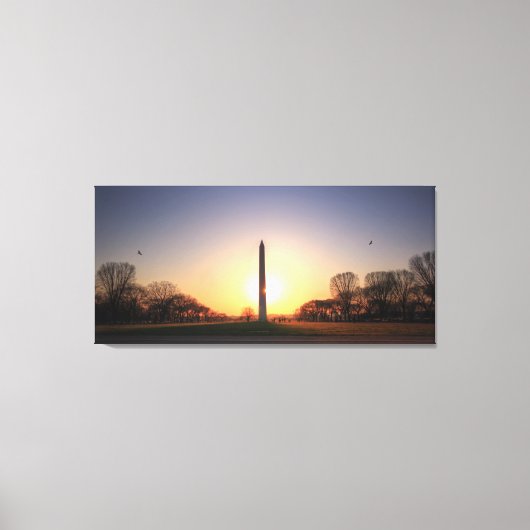 Washington Monument op Sunset Canvas Afdruk (Voorkant)