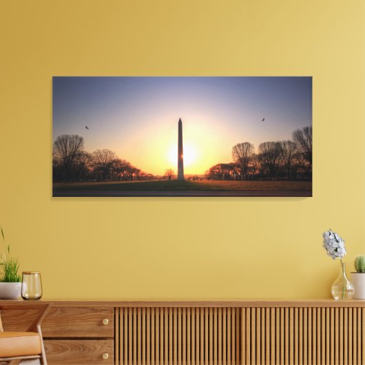 Washington Monument op Sunset Canvas Afdruk (Insitu (Woonkamer))