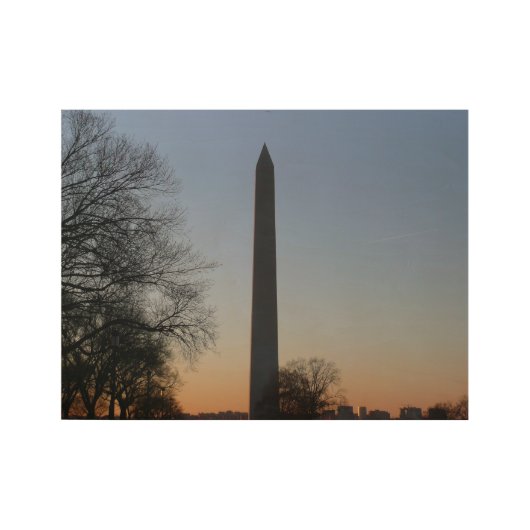 Washington Monument op Sunset Houten Poster (Voorkant)