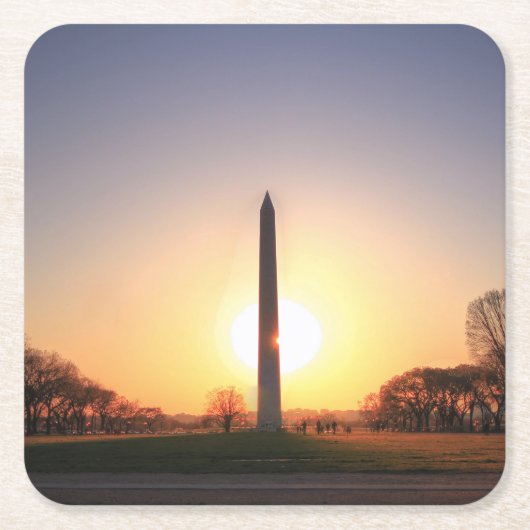 Washington Monument op Sunset Kartonnen Onderzetters (Voorkant)