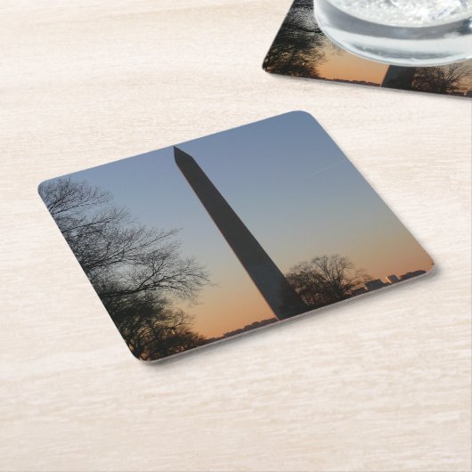 Washington Monument op Sunset Kartonnen Onderzetters (Schuin)