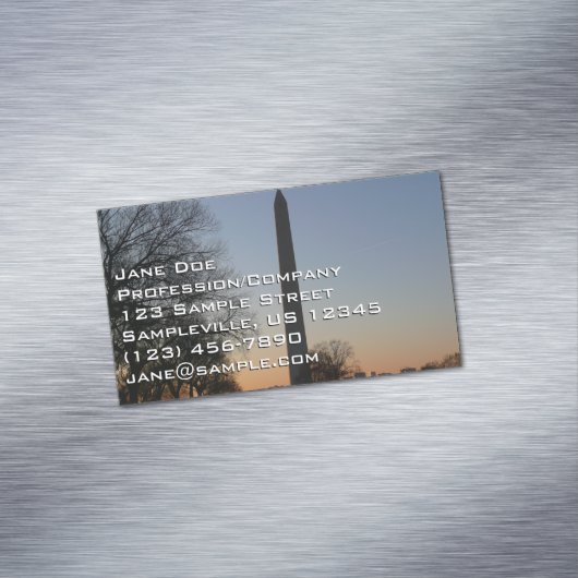 Washington Monument op Sunset Magnetisch Visitekaartje (Voorbeeld)