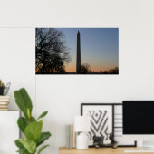 Washington Monument op Sunset Poster (Thuiskantoor)