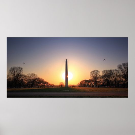 Washington Monument op Sunset Poster (Voorkant)