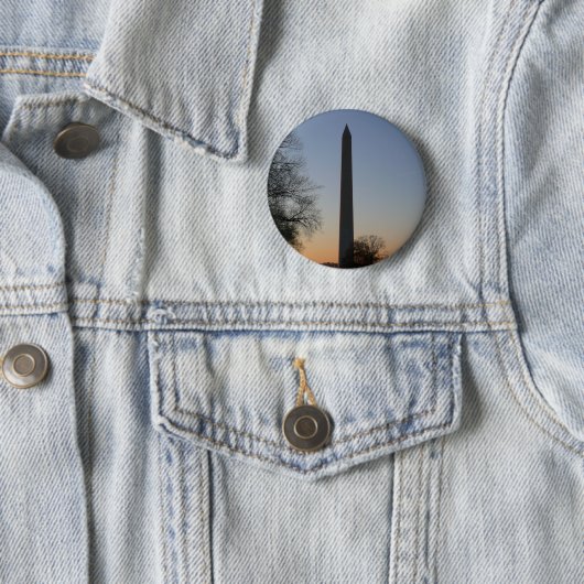 Washington Monument op Sunset Ronde Button 5,7 Cm (In situ)